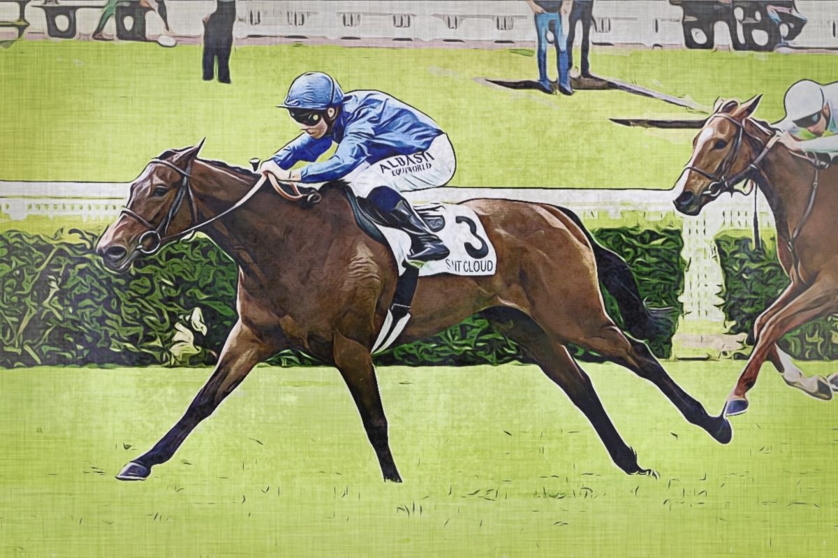 MORGAN LE FAYE (Mickaël Barzalona) remporte le Prix Corrida 2019 (gr. II, St-Cloud) devant Listen In 